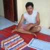 Teacher - Mr Wayan Darsana - with the dictionaries  